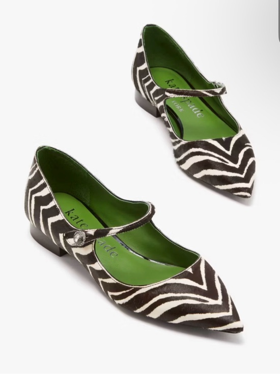 kate spade Shoes - kate spade Black & White Zebra Mary Jane Flats